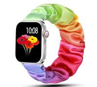 Bracelet chouchou pour bracelet de montre 10 42 mm 46 mm 40 mm 41 mm 45 44 38 Bracelet en nylon élastique pour la série iWatch pour Ultra2 4 5 6 7 8 9 SE, arc-en-ciel, 38 40 41 mm S