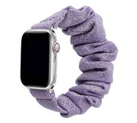 Bracelet chouchou pour bracelet de montre 10 42 mm 46 mm 40 mm 41 mm 45 44 38 Bracelet en nylon élastique pour la série iWatch pour Ultra2 4 5 6 7 8 9 SE, or violet, 42/44 mm S