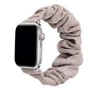 Bracelet chouchou pour bracelet de montre 10 42 mm 46 mm 40 mm 41 mm 45 44 38 Bracelet en nylon élastique pour la série iWatch pour Ultra2 4 5 6 7 8 9 SE, or curcuma, 45/49 mm S