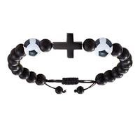 Bracelet chrétien, bracelets chrétiens pour homme, bracelet religieux | Chaîne de perles motivantes avec corde tressée, bracelet de foi réglable, bijoux avec symboles noirs pe,