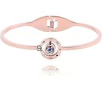 Bracelet classique avec chiffres romains « Dich ich Liebe » - 100 langues - Collier d'amour pour petite amie, cadeaux pour femme, fête des mères, Saint-Valentin, Noël, Mittelgroße, Mittelgroße
