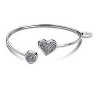 LOTUS STYLE Bracelet Femme Acier Inoxydable LS1850-2/1 Cœur - Bracelet Sophistiqué Finition Polie et Raffinée 6,1 cm - Idéal comme Cadeau Anniversaire - Occasions Spéciales