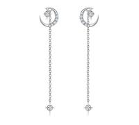 Bracelet, collier en argent S925 pour femmes Japon et Corée du Sud étoile lune zircon chaîne chaîne chaîne boucles d'oreilles