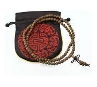 Bracelet-collier mala bouddhiste - LA CHINEUSE - 108 perles - Bois de palissandre - 6 mm - Marron