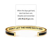 Bracelet coloré de motivation « Remember Who The F You Are » - Bracelet manchette inspirant en acier inoxydable avec message caché gravé - Cadeau idéal pour femme, sœur, amie, Adjustable, Pas de gemme