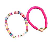 Bracelet coloré fait à la main Perles en bois de fruits Enseignant Appréciation Bijoux Accessoires pour femmes éducateurs Conception de pommes en bois, taille unique, Comme décrit