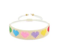 Bracelet Coloré Pour Femme, Motif CœUr, Perles De Rocaille, Cadeau Surfeur, Bracelet BohèMe Ajustable Fait Main