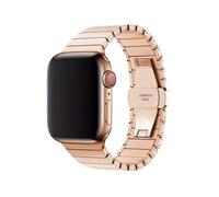 Bracelet compatible avec Apple, bracelet de montre 40 46 42 44 45 49 mm en acier inoxydable for iWatch Series 11/10/9/8/7/6/5/4 SE 3 Ultra(Rose Golden,42mm (Series 11 10))