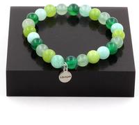 Bracelet composé d'agate verte + aventurine + péridot + perles d'angélite, 8 mm