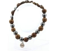 Bracelet composé de bronzite brésilienne + perles d'hématite + bois de 8 mm