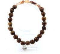 Bracelet composé de quartz rutile rouge du Brésil + perles en bois de 8 mm