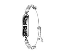 Bracelet Connecté Élégant avec Suivi de la Fréquence Cardiaque et du Sommeil - Diamant Noir & Diamant Blanc, compatible avec RWFIT