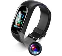 Bracelet Connecté FHD 1080P Vidéosurveillance Suivi Sportif Calories Alarmes YONIS Noir G