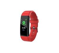 Bracelet Connecté Sport OLED Pedomètre Suivi Fitness Etanche Noir Rouge
