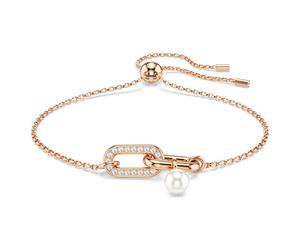 Bracelet Constella, Perle de cristal, Taille ronde, Blanc, Doré à l’or rose 18 carats (750/1000) OS