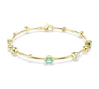 Swarovski Bracelet vert, de la collection Constella, cristaux Zirconia avec sertissage griffes ou chaton, de tailles variées, placage de ton or