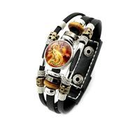 Bracelet Constellation Lumineux, Bracelet Tressé Multicouche Noir Signes Du Zodiaque Pour Hommes Femmes, Symbole D'Astrologie 12 Constellation Capricorne, Gémeaux, Bracelet Lion Bijoux, Capricorne,