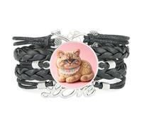 Bracelet Cookies Cat String Fantastic Love En Cuir Tressé Texturé Noir, A