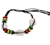 Bracelet Coquillage Macrame Cordon Rasta Reggae Jamaique bob Cire Surf Surfeur ete