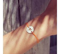 Bracelet cordon enfant Mini jeton coeur (argent 925°)