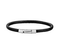 Bracelet Cordon Personnalisé Prénom Gravé Homme Femme Cuir Perles Acier Inoxysable Anneaux Gravure Personnalisable-Bijoux Cadeau Fete Des Père Mère Garçon Fille Anniversaire Couple Ami Noir-22 CM