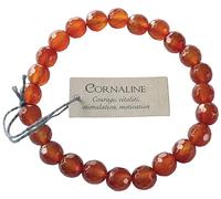 Bracelet Cornaline Perles rondes facettées 8 mm