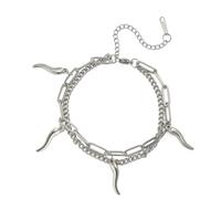 Bracelet cornicello en corne italienne - Troisième œil du diable - Bracelet mauvais œil - Porte-bonheur - Protection au piment - Talisman - Cadeau pour homme et femme, Réglable, Acier inoxydable, Pas