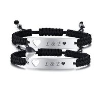 Bracelet Couple Amoureux Personnalisé - Connecté Je t'aime Matching Magnétique Distance Cadeau pour Soeurs Amis Famille Anniversaire Noël