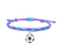 Bracelet Couple Cadeau Bracelets De Charme De Football Faveurs Fête Football Bracelets Noir Rouge Marron Perles Bracelet Balle Inspirant Réglable Pour Les Adolescents Adultes Sport ( L, One Size)