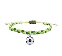 Bracelet Couple Cadeau Bracelets De Charme De Football Faveurs Fête Football Bracelets Noir Rouge Marron Perles Bracelet Balle Inspirant Réglable Pour Les Adolescents Adultes Sport ( H, One Size)