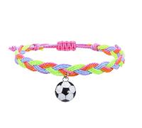 Bracelet Couple Cadeau Bracelets De Charme De Football Faveurs Fête Football Bracelets Noir Rouge Marron Perles Bracelet Balle Inspirant Réglable Pour Les Adolescents Adultes Sport ( T, One Size)