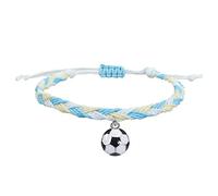 Bracelet Couple Cadeau Bracelets De Charme De Football Faveurs Fête Football Bracelets Noir Rouge Marron Perles Bracelet Balle Inspirant Réglable Pour Les Adolescents Adultes Sport ( O, One Size)