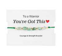 Bracelet Courage et Force : Symbole de résilience pour les guerriers, Bracelet de guérison et de force, Bracelets d'inspiration tressé fait main « À un guerrier ! Tu peux le faire » (Green)