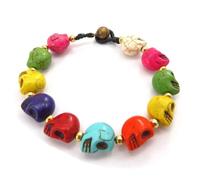 Bracelet créateur - LES TRESORS DE LILY - Tête de Mort - Métal - Femme - Cordon - Noir