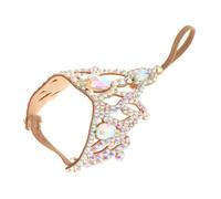 Bracelet creux de danse du ventre pour banquet Halloween | Design en cuir et strass de 19 cm x 12 cm, s'adapte à la plupart des poignets pour les bals, banquets