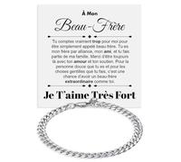 Bracelet Cubain Homme Idée Cadeau Beau-Frère Acier Inox Poli de Haute Qualité Pour lui Fête ou Événement Cadeaux pour Beaux-Frères - Coffret avec DÉDICACE inclus (Bracelet Cubain Beau-Frère)
