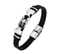 Bracelet Cuir,Bracelet En Cuir Pour Homme Avec 12 Constellations, Bracelets En Cuir Réglables À La Mode, Bijoux Énergétiques Pour Hommes Scorpion