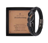 Bracelet Cuir Cadeau 18 Ans Garçon - Idée Anniversaire Homme Ado Avec Texte - Adolescente