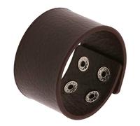 Bracelet Cuir Homme,Bracelet Manchette Large Style Gothique Punk Rock Biker Bracelet En Cuir À Large Lanière Ajustable Style Vintage Accessoire pour Lui Ou Elle Marron Foncé