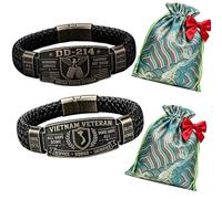Bracelet d’honneur vétéran DD-214 - Fait à la main par VETERAN (2pcs)