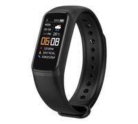 Bracelet d'activité avec moniteur de pouls, d'oxygène sanguin et podomètre Black