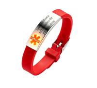 Bracelet d'alerte médicale phosphorescent, bracelet en silicone personnalisé gravé sur les médicaments, Silicone Acier inoxydable Silicone, Pas de pierre précieuse