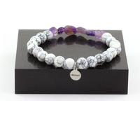 Bracelet d'améthyste brésilienne + perles de howlite de 8 mm
