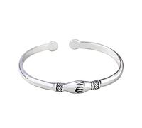 Bracelet d'Amitié en Argent avec Fermoir à Poignée de Main Ouverture pour Toujours Symbole de Personnalité et de Lien Éternel pour Femmes