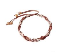Bracelet d'amitié fait à la main avec double spirale et vague ADN pour hélix, design pour couples, amis, sciences biologiques, cordon réglable bleu pour beige (beige)