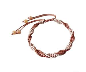Bracelet d'amitié fait à la main avec double spirale et vague ADN pour hélix, design pour couples, amis, sciences biologiques, cordon réglable bleu pour beige (beige)