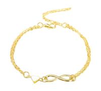 Bracelet D'amour Infini - Bracelets À Cœur Infini Pour Les Femmes | Love Unlimited Symbol Charm Friendship Jewelry | Le Coeur Symbole Charme De Liaison Bijoux Pour Les Femmes Copine Petite Amie (Or)