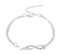 Bracelet D'amour Infini - Bracelets À Cœur Infini Pour Les Femmes | Love Unlimited Symbol Charm Friendship Jewelry | Cœur Symbole Charme De Liaison Bijoux Pour Femmes Copine Petite Amie (Argent)