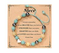 Bracelet d'amour T en pierre naturelle réglable tissé à la main pour femme, taille unique, Verre, Pas de gemme