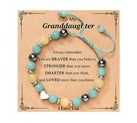 Bracelet d'amour T en pierre naturelle réglable tissé à la main pour remise de diplôme, taille unique, Verre, Pas de gemme